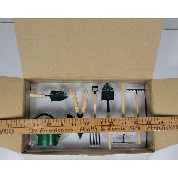 Vtg Department 56 Garden Ornaments Set of 7 Mini Christmas Tree Decor New in Box - Picture 9 of 14